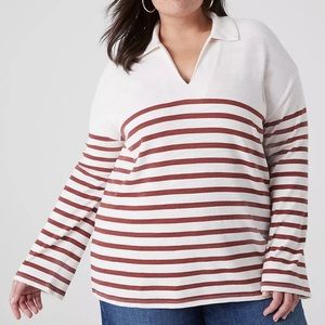 Relaxed Collar Notch-Neck Shirt, Lane Bryant, 22/24